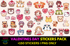 Valentines Day Stickers Pack I Girly Valentine Stickers Pack Product Image 1