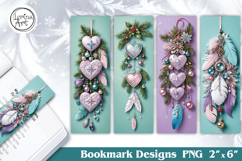 Christmas Feather Printable Bookmark 4 PNG Product Image 1