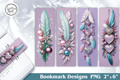 Christmas Feather Printable Bookmark 4 PNG Product Image 1