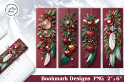 Christmas Feather Printable Bookmark 4 PNG Product Image 1