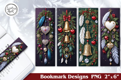 Christmas Feather Printable Bookmark 4 PNG Product Image 1