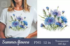 Summer flower t-shirt sublimation print design png Product Image 2
