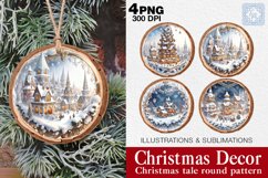 Christmas Decor. Winter Tale Round Pattern 4 PNG sublimation Product Image 1