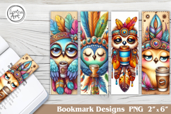 Boho Owl Printable Bookmark 4 PNG Product Image 1