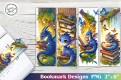 Cute Dragon Printable Bookmark 4 PNG Product Image 1
