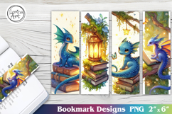 Cute Dragon Printable Bookmark 4 PNG Product Image 1