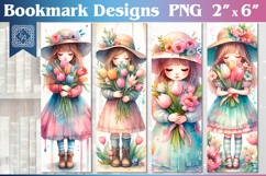 Cute Girl Printable Bookmark 4 PNG / Girl Product Image 1