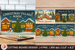 Christmas Village Cutting Board Sublimation Product Image 1