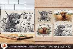 Highland Cow Cutting Board Bundle | 28 Farmhouse Kitchen PNG Product Image 2