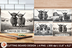 Highland Cow Cutting Board Bundle | 28 Farmhouse Kitchen PNG Product Image 8