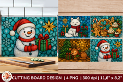 Christmas Cutting Board Designs Stained Glass Product Image 1