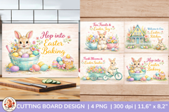 Whimsical Easter Cute Bunny and Eggs Cutting Board Product Image 1