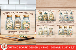 Recipe for the Best Mom, Mothers day cutting board PNG Product Image 1