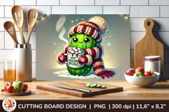 Christmas Cute Pickle Cutting Board Sublimation Product Image 1