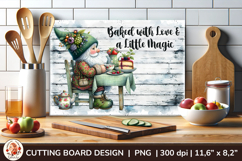 Cutting Board , Cute Gnome, Kitchen Sublimation Product Image 1