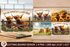 Cutting Board , Highland Cow, Kitchen Sublimation Product Image 1