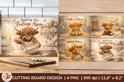 Highland Cow Cutting Board Bundle | 28 Farmhouse Kitchen PNG Product Image 6