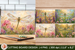 Summer Cutting Board Designs Stained Glass. Dragonfly Product Image 1
