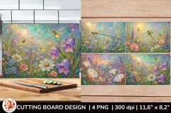 Summer Cutting Board Designs Stained Glass. Dragonfly Product Image 1