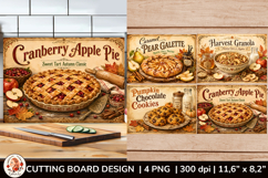 Vintage autumn cutting board design with cozy fall bakery Product Image 1