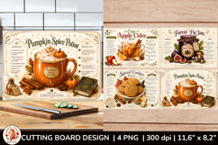 Cozy witch kitchen cutting board design| Autumn recipe board Product Image 1