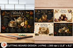 Cozy witch kitchen cutting board design| Autumn recipe board Product Image 1