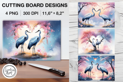 Cranes Cutting Board Designs / 4 PNG Product Image 1