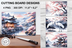 Sakura Cutting Board Designs / 4 PNG Product Image 1