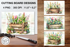Spring Garden Cutting Board Designs / 4 PNG Product Image 1