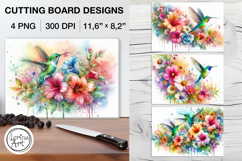 Hummingbirds Cutting Board Designs / 4 PNG Product Image 1