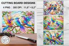 Stained Glass Rainbow Bird Cutting Board Designs / 4 PNG Product Image 1