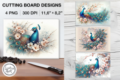 Peacock Cutting Board Designs / 4 PNG Product Image 1