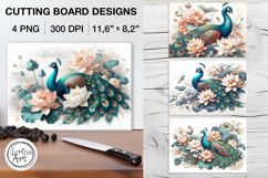 Peacock Cutting Board Designs / 4 PNG Product Image 1