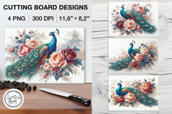Peacock Cutting Board Designs / 4 PNG Product Image 1