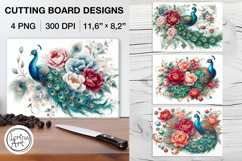 Peacock Cutting Board Designs / 4 PNG Product Image 1