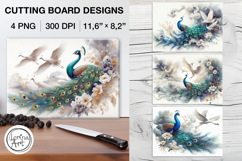 Peacock Cutting Board Designs / 4 PNG Product Image 1