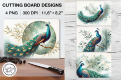 Peacock Cutting Board Designs / 4 PNG Product Image 1