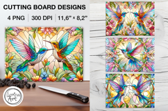 Stained Glass Hummingbird Cutting Board Designs / 4 PNG Product Image 1