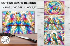 Stained Glass Rainbow Bird Cutting Board Designs / 4 PNG Product Image 1