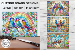 Stained Glass Rainbow Bird Cutting Board Designs / 4 PNG Product Image 1