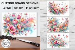Spring flowers Cutting Board Designs / 4 PNG Product Image 1