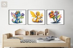 Baby Dragon 4PNG watercolor floral clipart Product Image 4