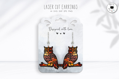 Layered Owl Earrings Laser Cut | Animal Earrings SVG Product Image 1