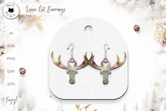 Minimalist Reindeer Earrings SVG | Christmas Earrings Product Image 1