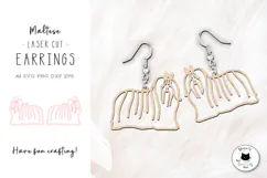 Maltese Dog Earrings Laser Cut File | Laser Jewelry Product Image 1