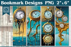 Dali Style Watch Printable Bookmark 4 PNG Product Image 1