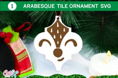 Christmas Arabesque tile ornament SVG for crafters bundle 5 Product Image 3