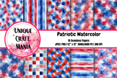 Patriotic Watercolor Seamless Pattern Product Image 1