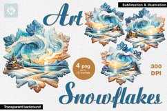 Snowflakes. Van Gogh style / 4PNG / sublimation design Product Image 1