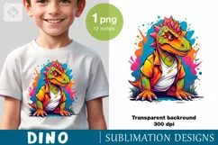 Dino t-shirt sublimation print design png Product Image 1